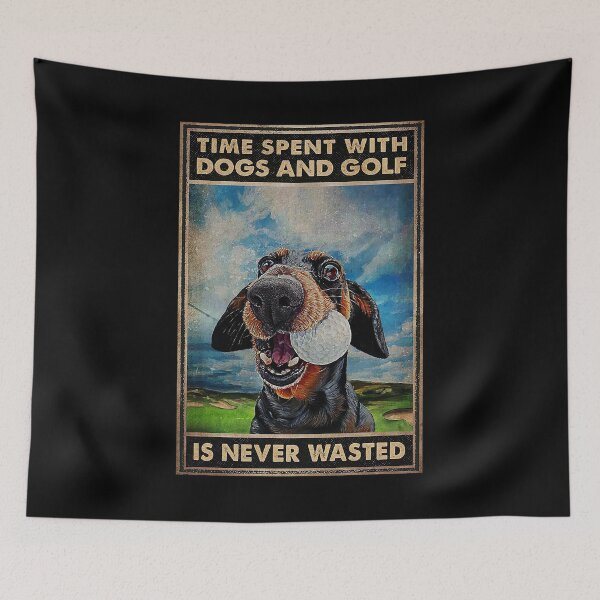 Item preview, Time spent with dogs and golf is never wasted - dog and golf lover designed and sold by Kendall188.