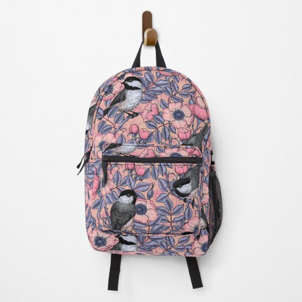 Item preview, Chickadees in the wild rose, pink designed and sold by Katerina Mitkova Kirilova.