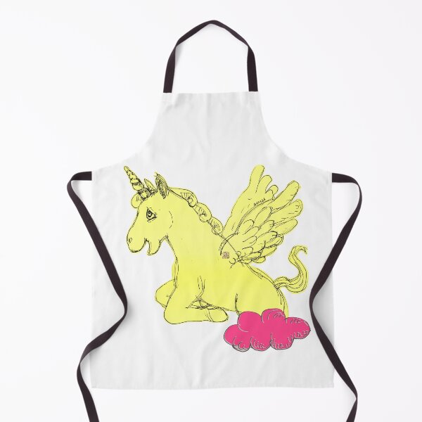 Item preview, Yellow Unicorn Horse Popping Up From A Cloud (Original Drawing by ACCI) designed and sold by VanyssaGraphics.