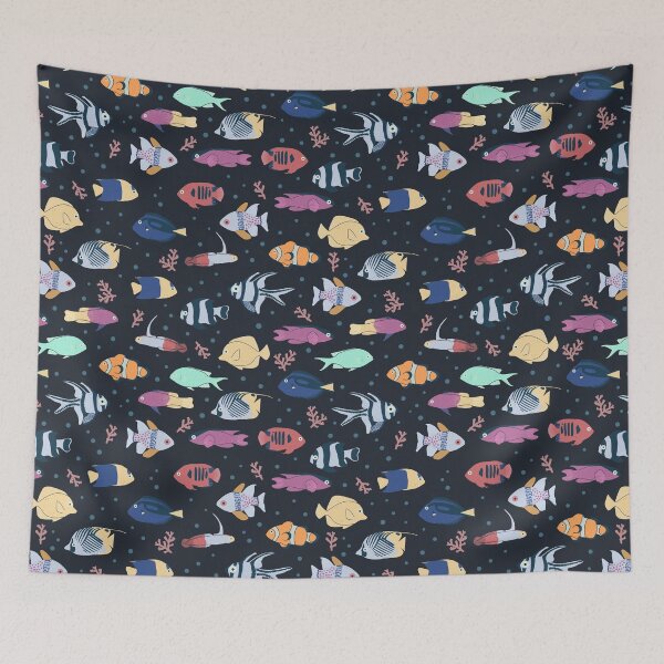 Item preview, Coral Reef Tropical Fish In Saltwater Aquariums Fish Tank Sticker Pack and Pattern designed and sold by JokeGysen.