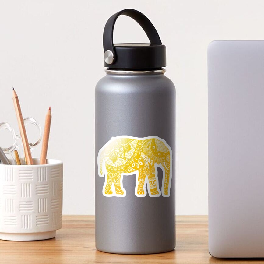 "Yellow Elephant " Sticker for Sale by adjsr Redbubble
