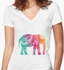 Warm Elephant Fitted V-Neck T-Shirt