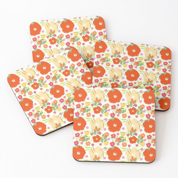 Item preview, Bold Blossoms - Orange, Pink, Purple and Yellow on White designed and sold by AlteredAtelier.