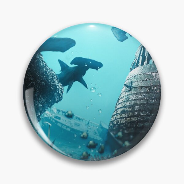 Item preview, Shipwreck Feeding Frenzy - Hammerhead Sharks designed and sold by sketchworks.