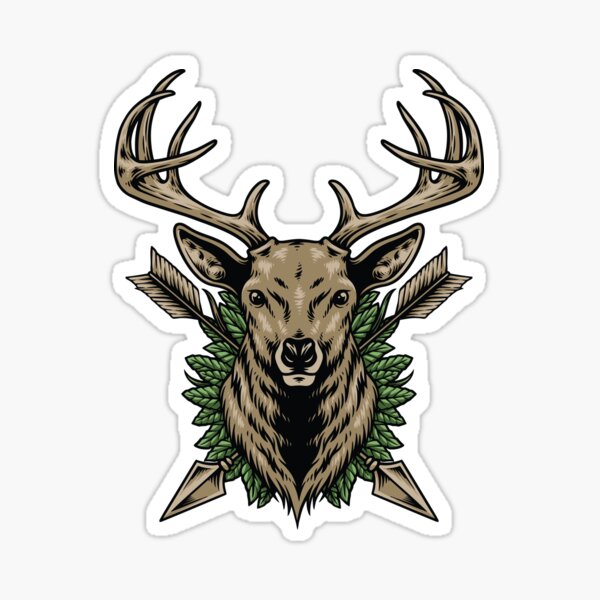 Camo Deer Head Stickers for Sale