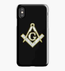 Freemason Gold Bling Logo Square Compass iPhone Case