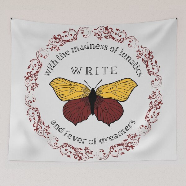 Item preview, Write with the madness of lunatics and fever of dreamers // dark academia quotes designed and sold by vela-ramhorn.