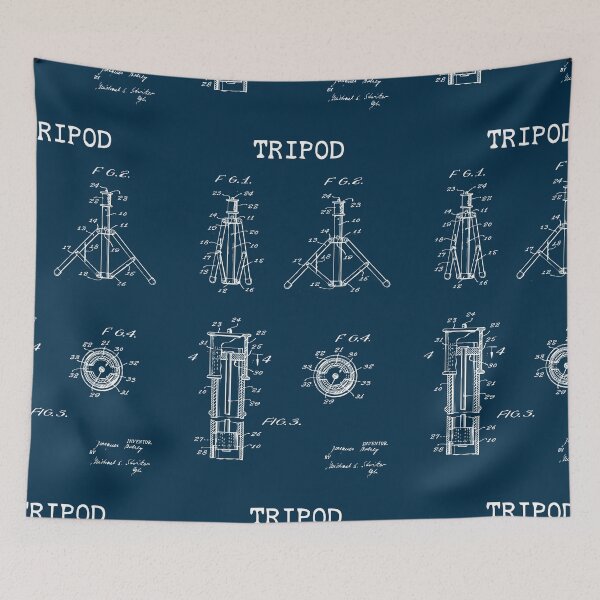 Item preview, Vintage Tripod Patent blueprint design designed and sold by BRU Design.