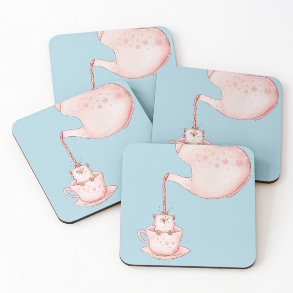 Item preview, Cat in a tea mug with teapot pouring tea designed and sold by Denise, Denisn't.