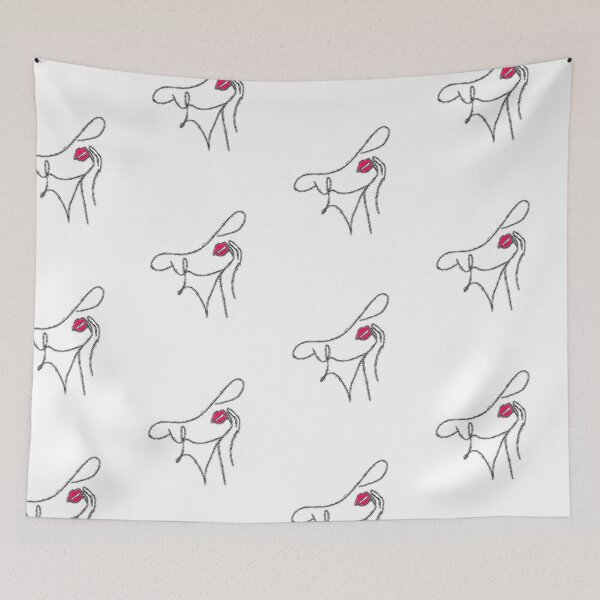 Item preview, RED LIPS ONE LINE ART  designed and sold by RominaMD.