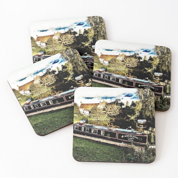 Item preview, A moored English Narrowboat. designed and sold by melbeasleyarts.