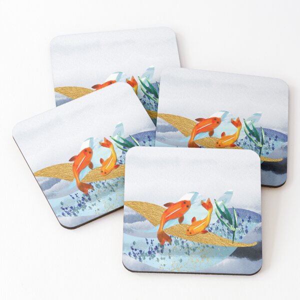 Item preview, Calmante pez koi yin yang paisaje marino ilustración acuarela - Caroline Laursen Original designed and sold by Caroline Laursen.