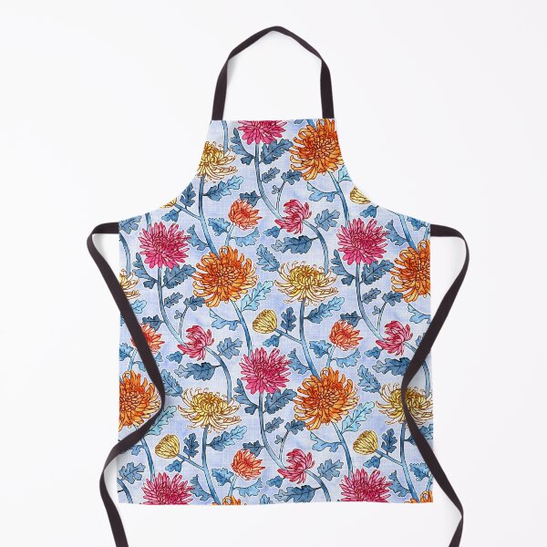 Item preview, Chrysanthemum Watercolor & Pen Pattern - Periwinkle Purple designed and sold by TigaTiga.