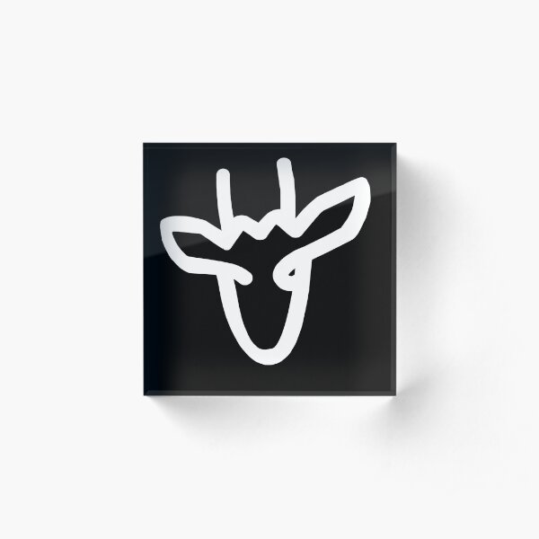 Black and White Buck Head Acrylic Block