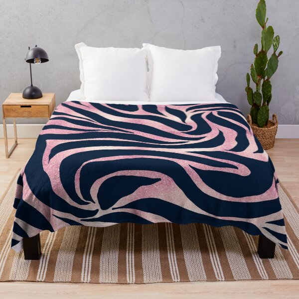 Item preview, Rose Gold Glitter Zebra Blue Animal Print designed and sold by NdesignTrend.