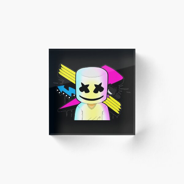 Marshmello Alone Acrylic Blocks Redbubble - marshmello alone roblox music video