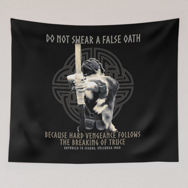 Item preview, Do Not Swear A False Oath, Norse Mythology, the Volsunga Saga, Vikings, Shield Maiden, Viking Gift designed and sold by Proverbial Wisdom Design.