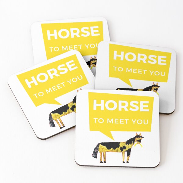 Item preview, Horse to meet you horse funny love cartoon art yellow designed and sold by BHHELKA.