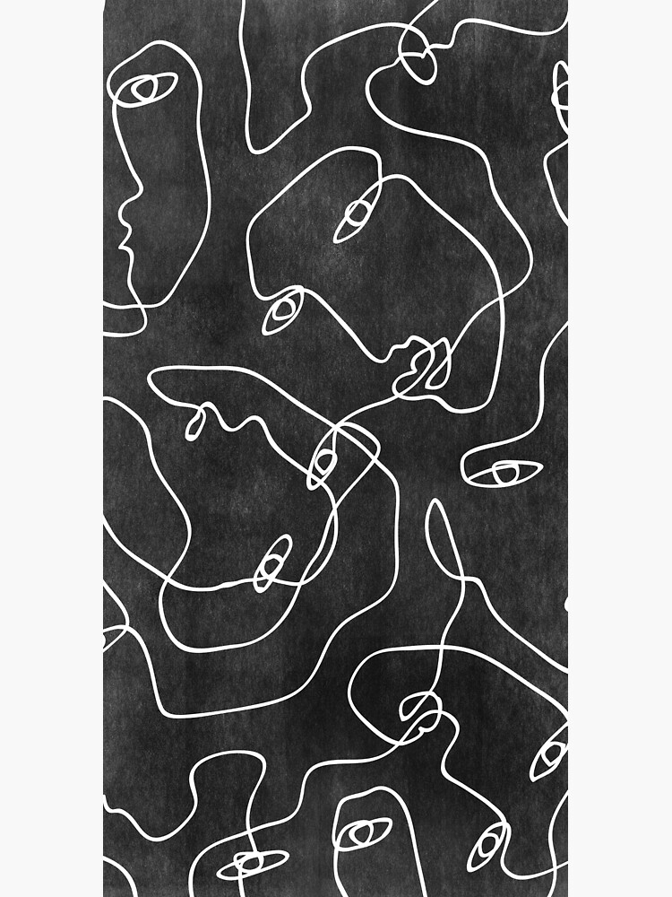 Faces All Over Black And White by TheRedFinch