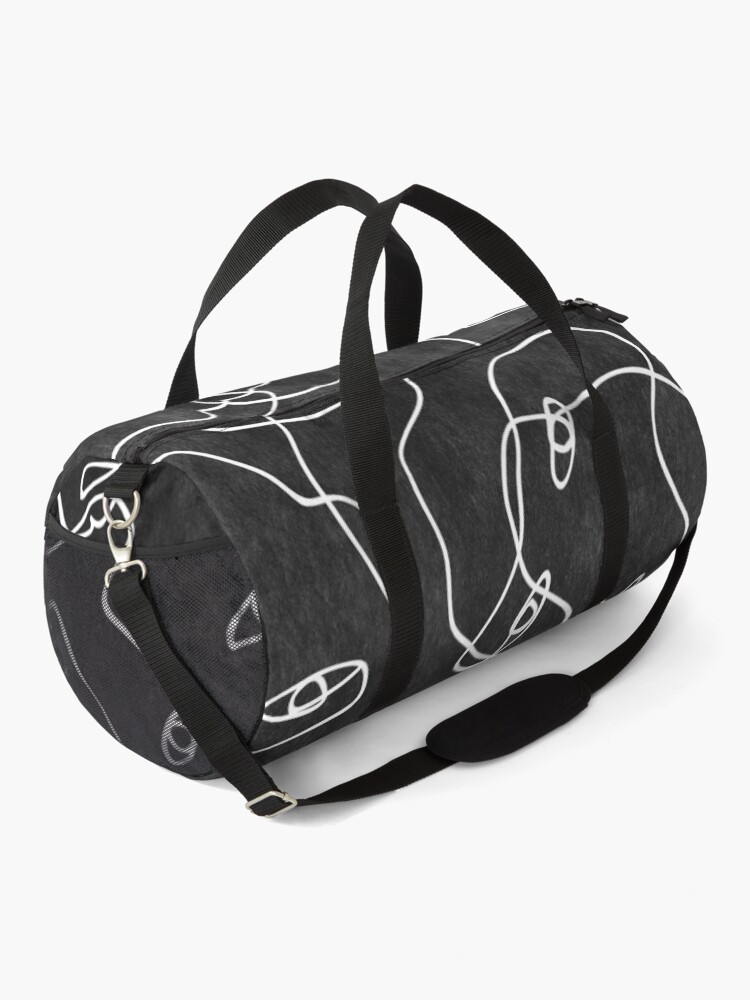 Alternate view of Faces All Over Black And White Duffle Bag