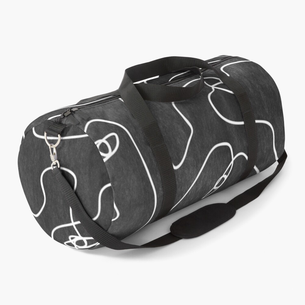 Faces All Over Black And White Duffle Bag
