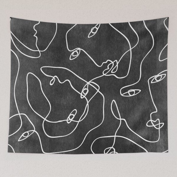 Item preview, Faces All Over Black And White designed and sold by TheRedFinch.
