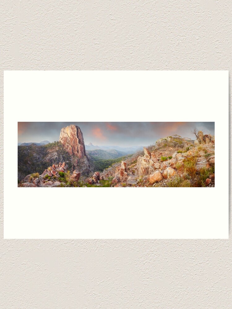 Thumbnail 2 of 3, Art Print, Crator Bluff, Warrumbungles National Park, New South Wales, Australia designed and sold by Chockstone.