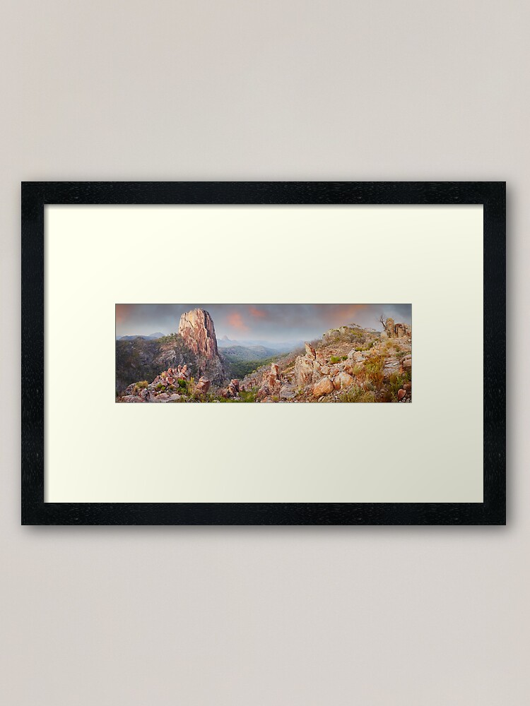 Thumbnail 2 of 7, Framed Art Print, Crator Bluff, Warrumbungles National Park, New South Wales, Australia designed and sold by Chockstone.