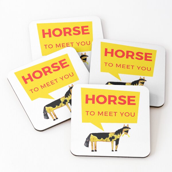 Item preview, Horse to meet you horse funny love cartoon art yellow designed and sold by BHHELKA.