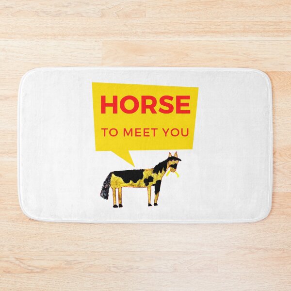 Item preview, Horse to meet you horse funny love cartoon art yellow designed and sold by BHHELKA.