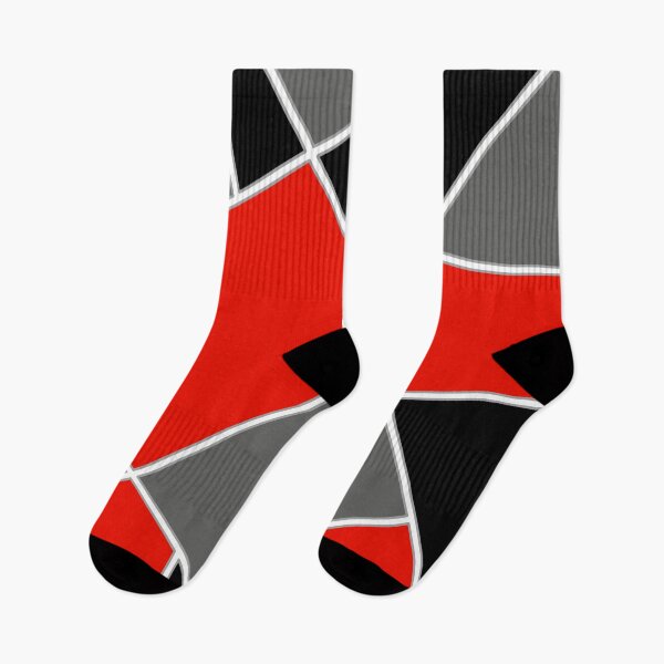 Item preview, Red Gray Modern Geometric Pattern designed and sold by MinEkkoArt.