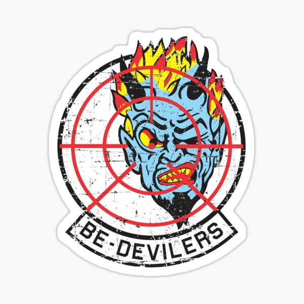 VF-74 Fighter Squadron Be-Devilers - Grunge Style Sticker