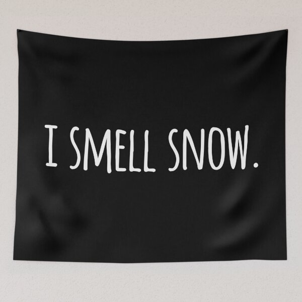 Item preview, I smell snow | Playful white font designed and sold by RebeccaCeleste.