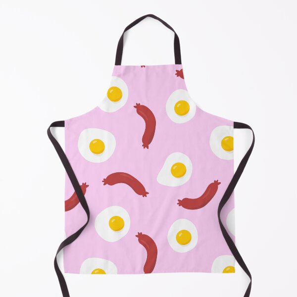Item preview, Happy Fun Sausage & Egg Pink Graphic Pattern – Breakfast Food Pattern designed and sold by happygraymatter.
