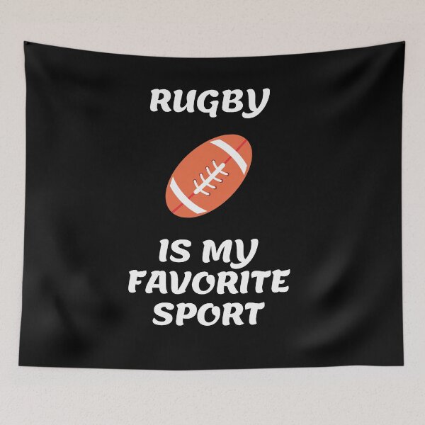 Item preview, Rugby Is My Favorite Sport Ball In Black designed and sold by LuckyKermit.