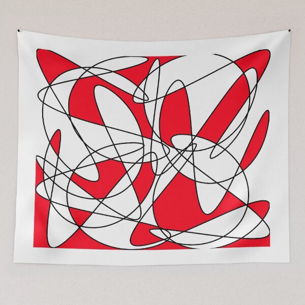 Item preview, Abstract pattern - red, white and black. designed and sold by K.S ART.