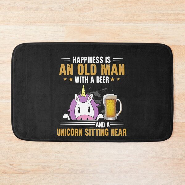 Item preview, Happiness Is An Old Man With A Beer And A Unicorn Sitting Near designed and sold by BirdJamarcus.