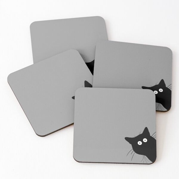 Item preview, Peeking black cat, hiding black cat, sneaky black cat designed and sold by fluffyfriends.