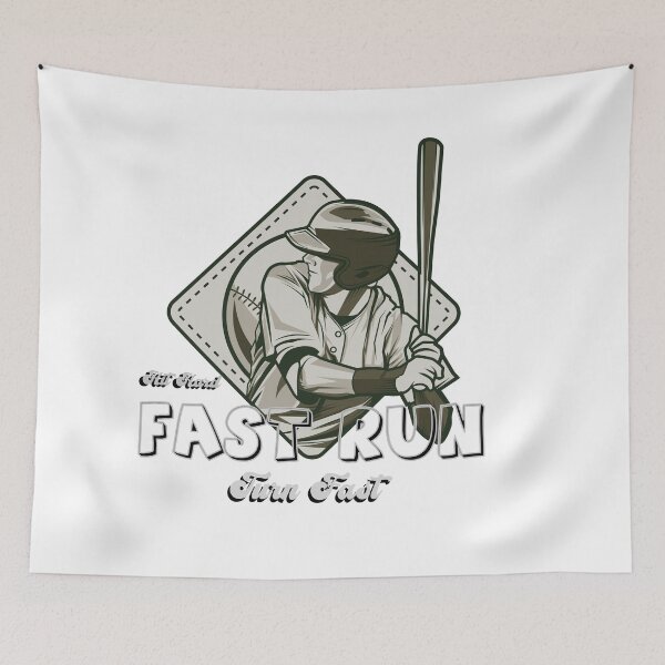 Item preview,  Hit Hard Run Fast Turn Left Baseball designed and sold by MrAbde.