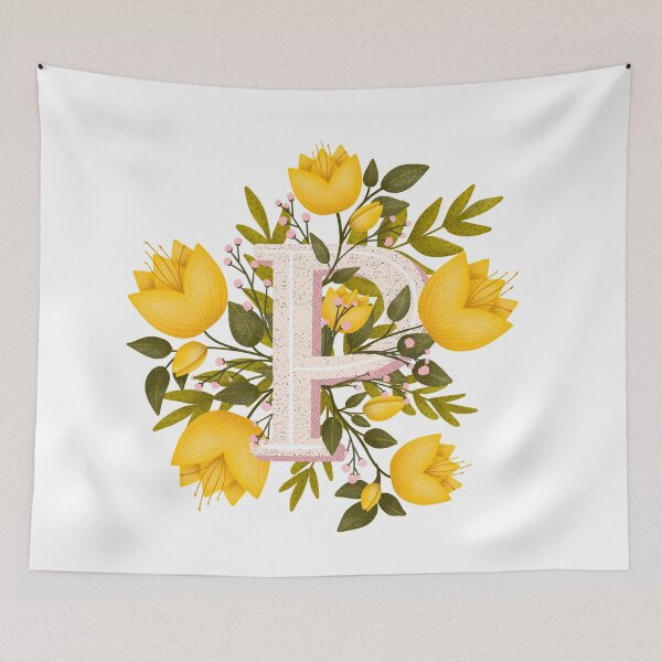 Item preview, Floral letter P monogram designed and sold by AKart19.