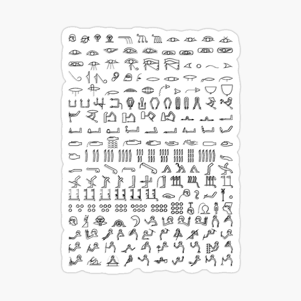 Egyptian Body Hieroglyphs - custom colours available
