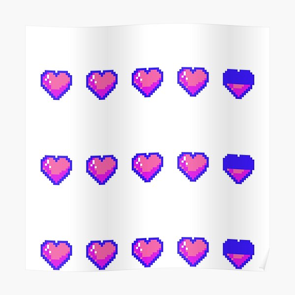 8bits heart, 80s pattern, Old user interface windows, digi Poster