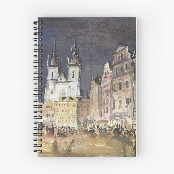 Artikelvorschau, Prag, Tschechische Republik Aquarellmalerei. Kirche in der Mitte der Prager Aquarellmalerei entworfen und verkauft von rfoxphoto.