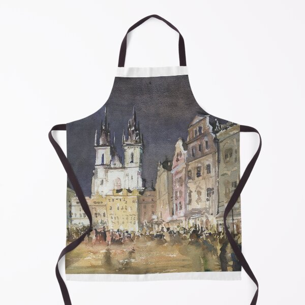 Item preview, Prague, Czech Republic fine art watercolor painting. Church in center of Prague watercolor painting designed and sold by rfoxphoto.