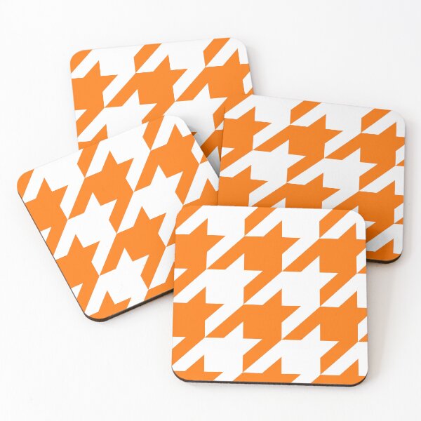 Item preview, Orange and White Houndstooth Large designed and sold by Feeling Artsy.