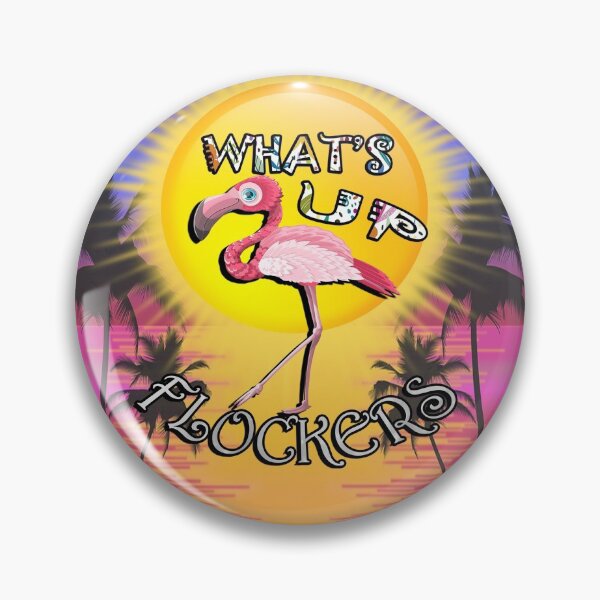Item preview, Flamingos, Ocean Sunset & Palm Trees: Funny What's Up Flockers? Summer Flamingo designed and sold by Cute & Sassy Custom Gifting Boutiques.