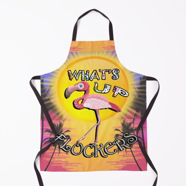 Item preview, Flamingos, Ocean Sunset & Palm Trees: Funny What's Up Flockers? Summer Flamingo designed and sold by tamdevo1.