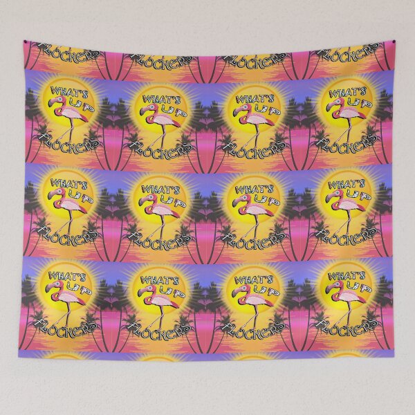 Item preview, Flamingos, Ocean Sunset & Palm Trees: Funny What's Up Flockers? Summer Flamingo designed and sold by tamdevo1.