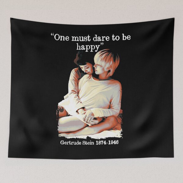 Item preview, One Must Dare to be Happy, Feminist LGBT Design Gertrude Stein, Women's Rights, Girl Power! designed and sold by Proverbial Wisdom Design.
