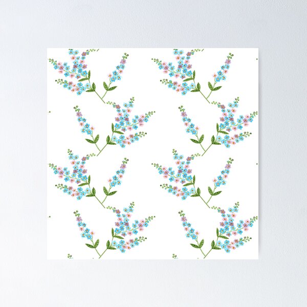 Item preview, forget me not flowers watercolor hand drawn seamless pattern designed and sold by linagaiaart.